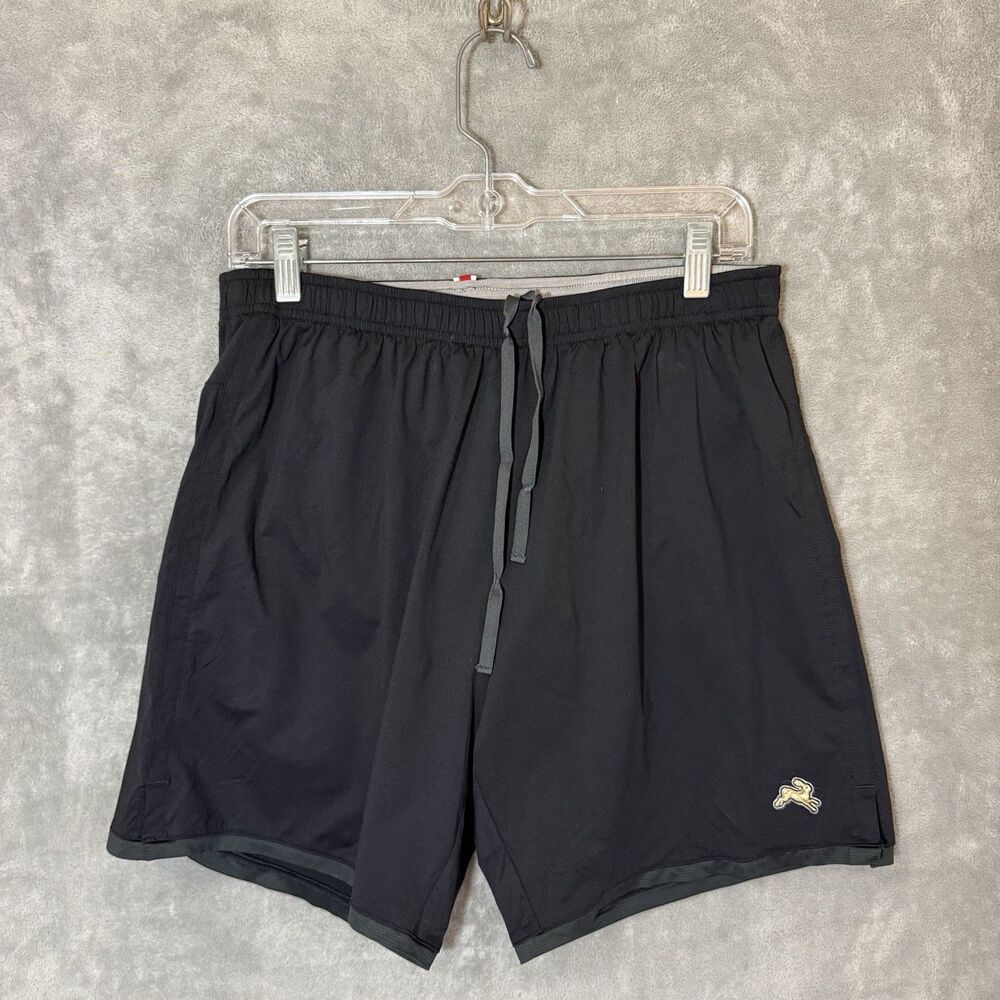 Tracksmith Mens Large L Black Athletic Running Shorts Run Gym Lined Drawstring